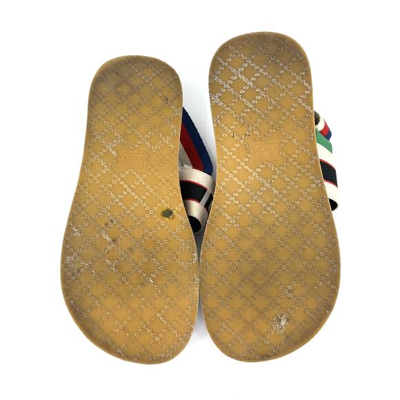 Gucci Bedlam Slingback Flatform Sandal Navy Web Stripe Logo Men\'s 9 EU 42 main image 5